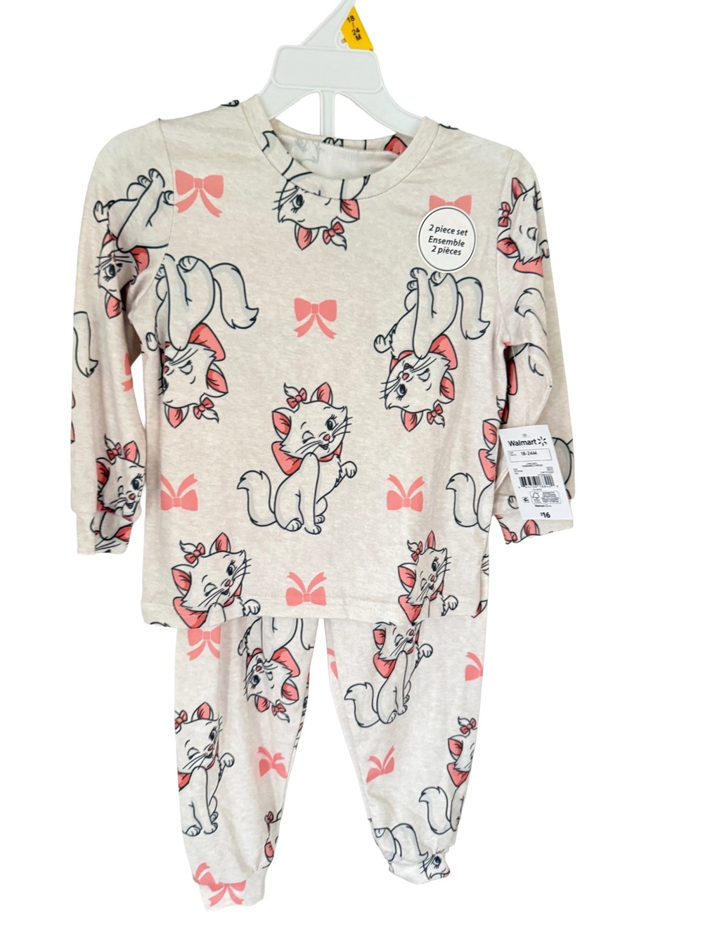 Disney The Aristocats Cream and Pink Kitten Bow Two-Piece Pajama Set